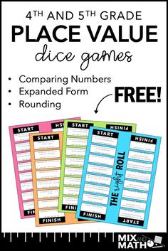 four place value games with free printables