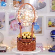 Amazing Hot Air Balloon Cake with Fairy Lights Cake Making Tutorial, Cake With Balloons Decoration, Birthday Cake New Design, Ferrero Rocher Cake Design, Cute Cake Designs Birthday, Ferrero Rocher Cake Decorating Ideas, Cool Birthday Cakes For Boys, Cake Designs For 18th Birthday Girl, Balloons On Cake