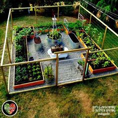 an aerial view of a garden with lots of plants in it and the words garden inspiration written below