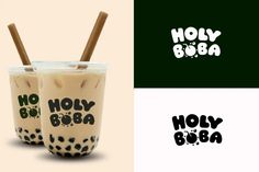 Bubble Tea Branding Design, Bubble Tea Logo Design Ideas, Milk Tea Branding, Boba Shop Logo, Boba Tea Branding, Boba Logo Design, Bubble Tea Logo Design, Boba Tea Logo