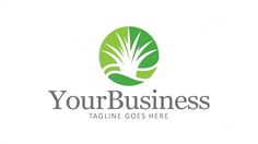 the logo for your business is made up of green leaves and grass, which can be used