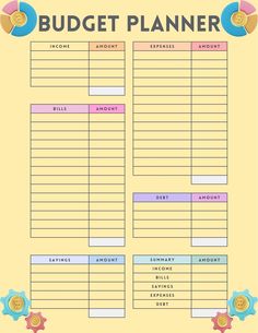 a printable budget planner is shown