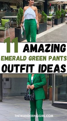 Looking for emerald green pants outfit inspiration? From professional to casual, discover chic emerald green pants outfit ideas perfect for every occasion. Need something work-appropriate? Check out these stylish emerald green pants outfit work looks that will have you turning heads in the office. Explore bold emerald green outfit ideas that pop with style, and learn what to wear with an emerald green outfit for a perfectly balanced look. Ready to stand out? Find tips on how to style emerald green outfits with accessories, tops, and shoes for a stunning ensemble. Women Green Suit Outfit, Emerald Green Pants Outfit Work, Green Pant Outfits For Women, Pantsuit Prom