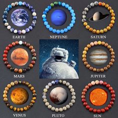 Neptune Planet, Eight Planets, 9 Planets, Bracelet Men, Mens Beaded Bracelets, Parkour, Our Planet, Bead Bracelet, Cartoon Wallpaper