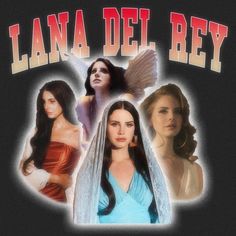 the poster for lana del rey's show, featuring three women in dresses and veils