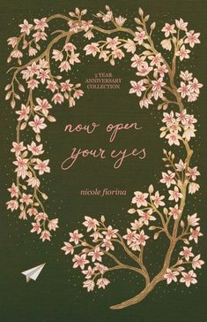 a book cover with pink flowers on it