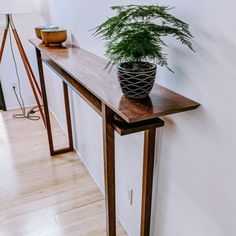 long skinny console table hand-crafted from solid walnut by Mokuzai Furniture Modern Console Table Entryway, Custom Console Table, Live Edge Table Tops, Classic Console Table, Entry Console Table, Console Table Modern, Classic Console, Fine Furniture Design, Walnut Table Top