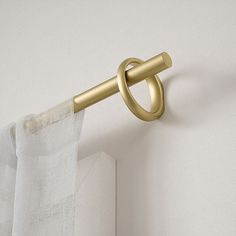 With a modern metal rod and included decorative ring-shaped wall bracket, ringlet utilizes a modern design with an industrial and eye-catching twist. Made of steel, this curtain rod is durable while remaining attractive in design. Includes all necessary mounting hardware for an easy installation. Ringlet curtain 1" (2.5cm) diameter rod is adjustable to fit a wide range of windows, from 42-120" (107-305cm), and supports curtain sets weighing up to 22lbs. (10kg).Included: 2 Bracket(s), 1 Set of Mo Curtain Rod Ideas, Gold Curtain Rods, Modern Curtain Rods, Black Curtain Rods, Steel Curtain, Curtain Rod Brackets, Double Rod Curtains, Window Curtain Rods, Double Curtains