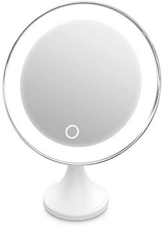 10X Magnifying Makeup Mirror with Lights, 8-inch 3 Color Lighting Mode Lighted Magnifying Mirror, 360° Swivel Portable Lighted Makeup Mirrors with Suction Base for Tabletop, Bathroom, Traveling Magnifying Makeup Mirror, Color Lighting, Makeup Vanity Mirror