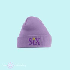 Six the Musical embroidered Beanie hat, perfect stocking stuffer or Christmas gift. The perfect gift for any musical theatre fan. Warm and cosy beanie hat with machine embroidered design. Each Beanie has a background fill stitch in the same colour as the hat. This knocks down the fabric and prevents puckering. It doesn't affect the design. Fabric 100% Soft-feel Acrylic One Size Any questions feel free to ask. colours may vary. Musical Theatre Gifts, Musical Theater Gifts, Six The Musical, Theatre Gifts, Musical Gift, Embroidered Beanie, Perfect Stocking Stuffers, Theatre Kid, Design Fabric