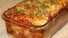 a casserole dish sitting on top of a counter