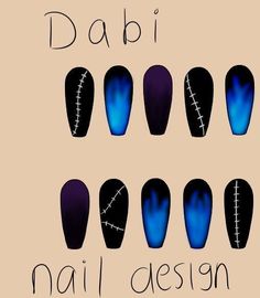 Dabi Nails, Buku Diy, Fake Nails Designs, Simple Acrylic, Gothic Nails, Cute Acrylic Nail Designs