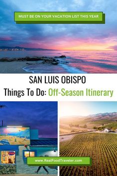 Save this itinerary for San Luis Obispo things to do to Pinterest to help you plan your time there. #Travel #TravelTips #SanLuisObispo #California #VisitCalifornia #SLO #SLOCAL #TravelInspiration #FoodAndTravel #TravelItinerary American Travel Destinations, Vacation List, Travel Bucket List Usa, American Travel