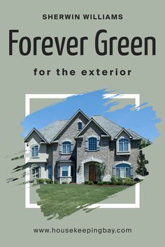 Forever Green SW 9653   for the Exterior by Sherwin-Williams Nature, Sage Green House Exterior, Green House Color, Sage Green House, Green Exterior Paints, Green House Exterior, Sage Green Paint Color, Sherwin Williams Color Palette, Sage Green Paint