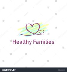 the logo for healthy families with two hearts