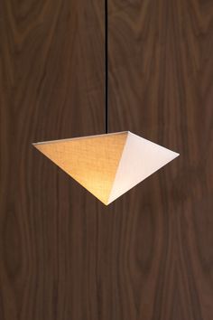 a light hanging from a wooden ceiling with wood grained walls in the back ground