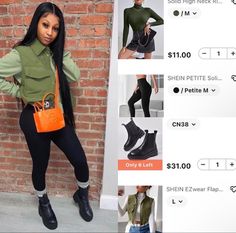 Shein Outfit Ideas Spring, Fall Outfits Black Women Fashion Ideas, Shein Vegas Outfits, Baddie Rainy Day Outfit For School, Shein Fall Outfits Black Women, Fall Outfits From Shien, Fall Shein Outfits, Shien Outfit Idea For Winter, Fall Shein Outfit Ideas