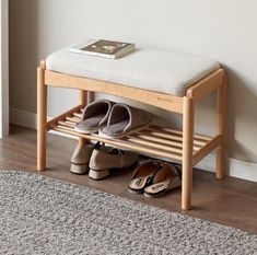 PRICES MAY VARY. ❤️ Upgrade Your Entryway: Add a touch of sophistication to your home with the Vadisun Wood Shoe Bench, featuring beige and white upholstery and a chic walnut beech design. Shoe Rack With Cushion, Mid Century Modern Storage, Modern Storage Bench, Wooden Storage Bench, Wood Shoe Storage, Shelf Baskets Storage, Shoe Storage Bench, Wooden Shoe Racks, Wooden Rack