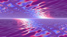 an abstract background with blue, red and pink shapes in the center on water's surface