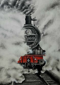 A Train, A Drawing, Pencil Drawing, Pencil, Train, Drawings