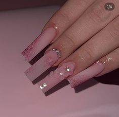 Winter 2023 Nails, Pink Christmas Nails, Matted Nails, Matte Pink Nails, Trendy Nail Designs, 2023 Nails, Glitter Nails Acrylic, 8 Mile, Asian Nails