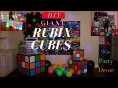 a room filled with lots of different colored rubix cubes