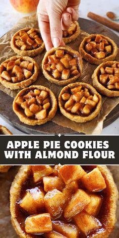 apple pies with almond flour on top and in the middle, are ready to be baked