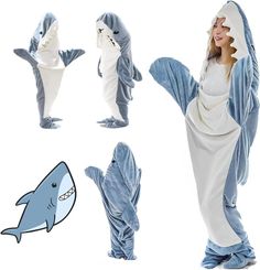 PRICES MAY VARY. 100% Polyester Imported NOTE: We recommend ordering a size larger than your regular size. FUN AND COMFORTABLE: The newly designed shark blanket is more flexible to wear, compared with ordinary wearable blankets, the shark costume can wrap the whole body. It helps you get into shark role play every time you wear it. SUITABLE FOR EVERYONE: Functions as a blanket and pajamas. Our sizes from small to plus size, making them perfect for everyone. No matter your age or size. GREAT COUP Shark Sleeping Bag, Shark Onesie, Shark Blanket, Shark Costume, Shark Costumes, Blanket Hoodie, The Shark, Halloween Event, Cozy Flannel