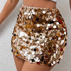 Super Cute And Stylish Ships In 5-10 Business Days Luxury Gold Sequined Bottoms, Cheap Sequined Mini Bottoms, Gold Sequin Skirts, Glitter Skirt Cowgirl, Sparkly Top Leather Skirt, Sparkyl Skirt, Sparkly Heart Skirt, Glitter Tassel Skirt, Gold Party Skirt For Fall