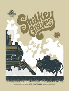 the cover of shakey graves's album, with an image of a bull and train