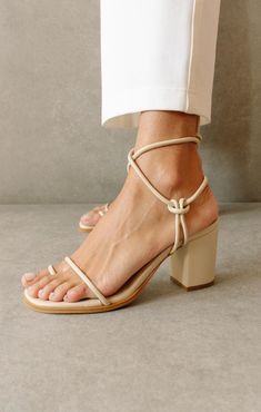 An all-strap sandal for a playful touch. Tied around the ankle as you see fit; change it up every once in a while with this versatile, half-casual, half-dressy essential. Size Tip: If you are between sizes we recommend selecting the next full size up. White Bachelorette Party Outfit, White Bachelorette, Beach Wedding Shoes, Work Outfits Women Summer, Nude Sandals, Wedding Guest Shoes, Bridesmaid Shoes, Wedding Dress Shoes, Womens Summer Shoes