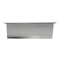 a stainless steel bathtub on a white background