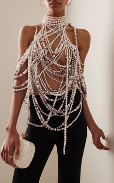 Pearl Top, Mode Inspiration, Embroidered Top, Couture Fashion, Moda Operandi, Look Fashion, Pretty Outfits, Fashion Inspo Outfits, Fashion Art