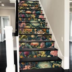 Stair Riser Decals, Stair Stickers, Stair Riser, Smart Tiles, Stair Decor, Stair Risers, Painted Flowers