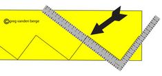 a yellow box with an arrow on it and a ruler in front of the box