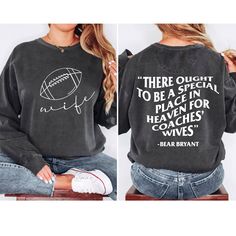 a woman wearing a sweatshirt that says, there is no place to be in heaven for heavenly