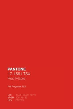 the pantone red maple color is shown