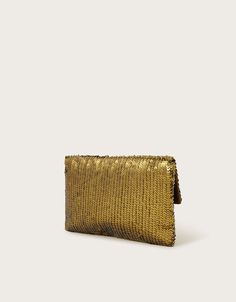 Make your evenings sparkle. Boasting a classic fold-over design and covered in shimmery sequins, this clutch bag adds a touch of glam to every outfit. Finished with a magnetic fastening and golden chain strap to sling over the shoulder or tuck away for a chic handheld look. Green Holiday Outfits Beach, Holiday Outfits Women, Prom Dress Shoes, Sequin Clutch, Occasion Wear Dresses, Wedding Shoes Flats, Boys Summer Outfits, Golden Chain