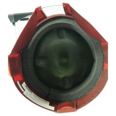 the inside of a red and black object