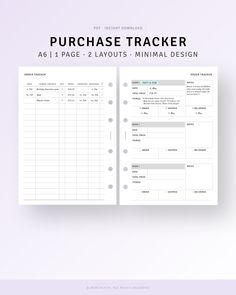 the purchase tracker is shown in this image