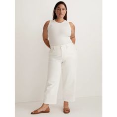 Madewell The Plus Perfect Vintage Wide-Leg Crop Jean Tile White Women's Size 24w Features: Style Nj406 High Rise Cropped Length Slouchy Wide Legs Cotton/Elastane Msrp: $128.00 Color: Tile White Size: 24 W Plus Condition: Brand New With Tags *Due To This Item Being Sealed In Factory Packaging I Can Not Provide Any Additional Photos Or Measurements. All Offers Are Considered, Reasonable Offers Always Accepted* How To Style Wide Leg Jeans, Best White Jeans, Style Wide Leg Jeans, Cropped Wide Leg Jeans, Madewell Jeans, Wide Legs, Wide Leg Denim, White Denim, High Jeans