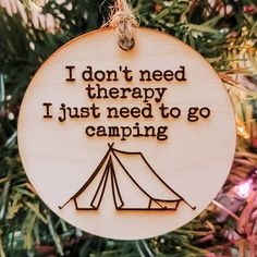 Camping Ornament Camping Trip Therapy Outdoor Christmas Tree Camping Christmas Tree, Camp Christmas, Xtool F1, Camping Ornaments, Farm Kids, Outdoor Christmas Tree, Rustic Gifts, Camping Decor, Diy Camping