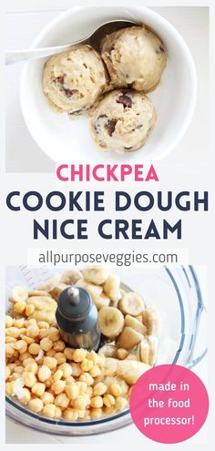 the recipe for cookie dough is shown in three different pictures and includes ingredients to make it