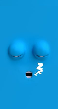 an animated blue face with two eyes and one nose is shown in the middle of the frame