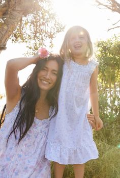 Delicate Floral "Eileen" Nightgown - Eileen West Sleeveless Nightgown, Girls Nightgown, Eileen West, Queen Anne's Lace, Sleeveless Gown, Eyelet Lace, Pin Tucks, Mommy And Me, Sweetheart Neckline