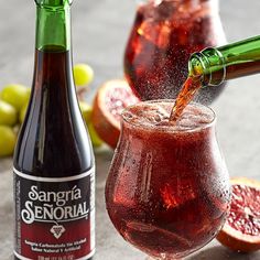 Quench your customers' thirst with the deliciously sweet, authentic taste of this Sangria Senorial non-alcoholic sangria soda. This carbonated, non-alcoholic sangria soda features a lightly carbonated fizz, deep red color, and a strong, heady aroma. Its unique flavor profile is complex, sweet, and fruity with notes of grape and cherry and a mildly tart aftertaste. The soda is made with real fruit flavors, real cane sugar, and is never made with high fructose corn syrup to deliver a clean, non-sy Sangria Soda, Thanksgiving Drinks Non Alcoholic, Guatemalan Wedding, Drinks Non Alcoholic, Sangria Mix, Orange Sangria, Non Alcoholic Sangria, Thanksgiving Drinks, Unique Cocktails