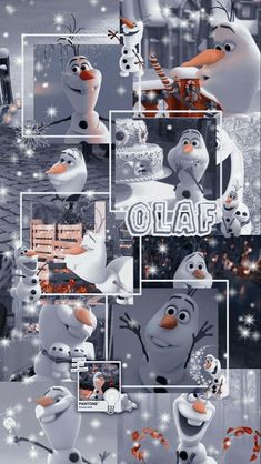 an image of some cartoon characters in the movie frozen queen with snowflakes and candy canes