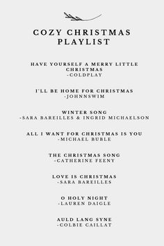 the christmas playlist is shown in black and white, with an image of a bird on