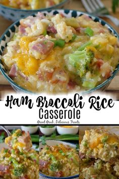 ham broccoli rice casserole in a bowl