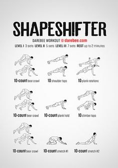 an exercise poster with the instructions for how to do a shape shift